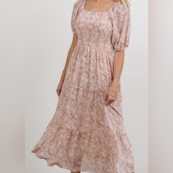 Baltic Born Dresses & Skirts - NWT - Baltic Born Manchester Blush Print Smocked Dress - Size S